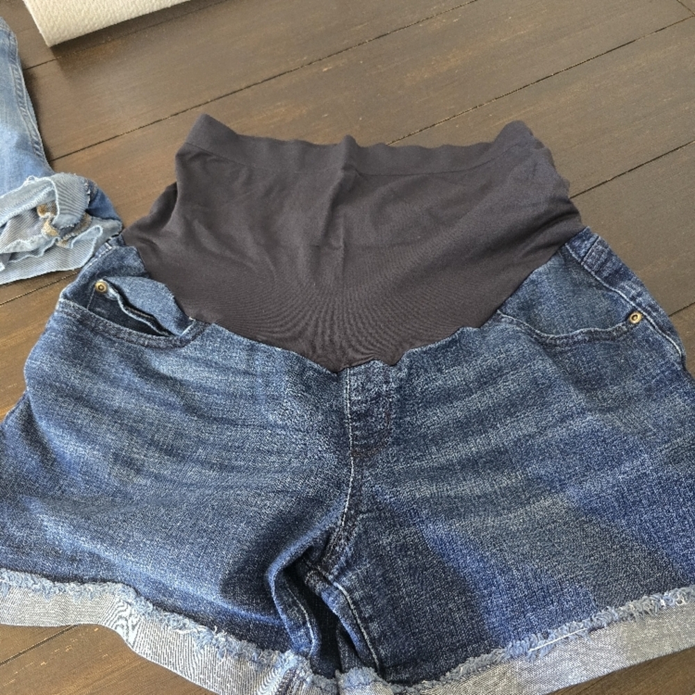 Denim Maternity Shorts - Blue
